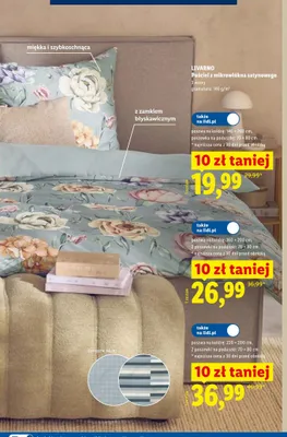 Pościel z mikrowłókna satynowego LIVARNO 140x200cm i 70x80cm promocja w Lidl
