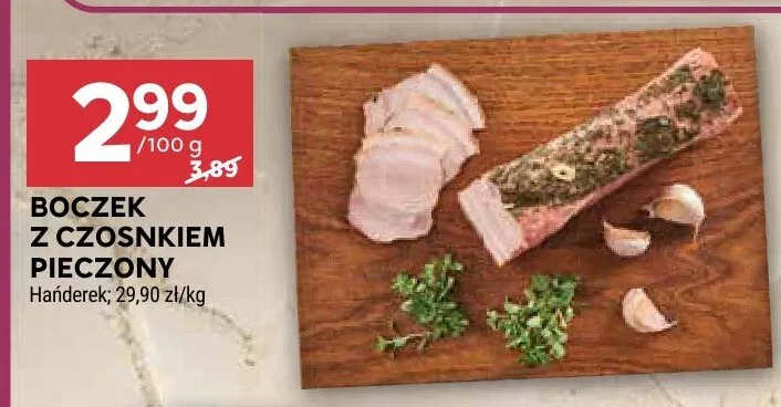Boczek z czosnkiem pieczony Hańderek promocja w Stokrotka