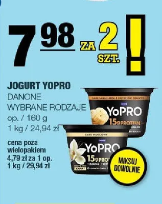 Jogurt YoPro Danone 2-pak promocja w SPAR
