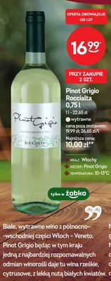 Wino Pinot Grigio Roccialta promocja w Żabka