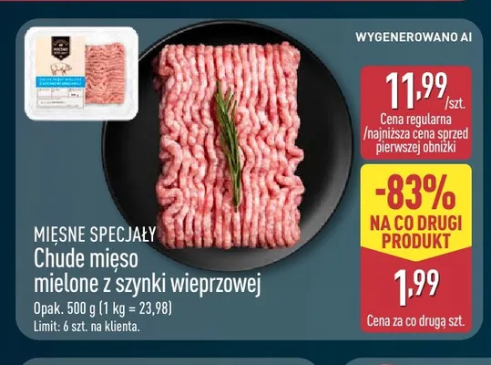 Chude mięso mielone z szynki wieprzowej Mięsne Specjały promocja w Aldi