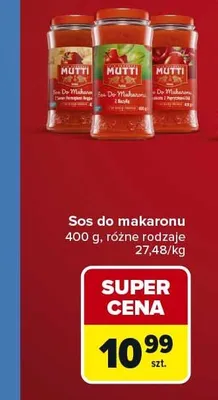 Sos do makaronu Mutti promocja w Carrefour