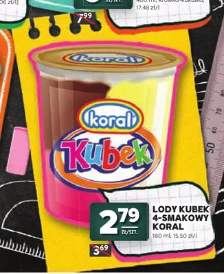 Lody Kubek 4-smakowy Koral promocja w Stokrotka