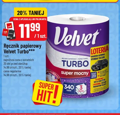 Ręcznik papierowy Velvet Turbo promocja w POLOmarket