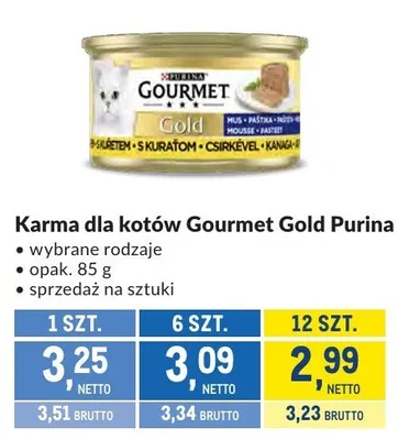Karma dla kotów Gourmet Gold Purina wybrane rodzaje promocja w Makro
