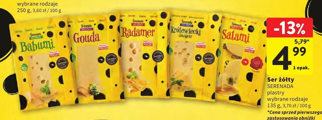 Ser żółty plastry wybrane rodzaje promocja w Intermarche