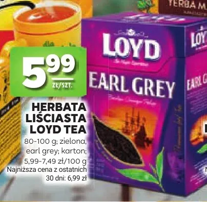 Herbata liściasta Loyd Tea zielona promocja w Stokrotka