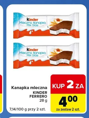 Kanapka mleczna Kinder promocja w Carrefour Express