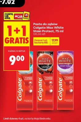 Pasta do zębów Max White Stain Protect promocja w Biedronka