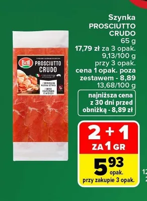Szynka Prosciutto Crudo Bell promocja w Carrefour Market