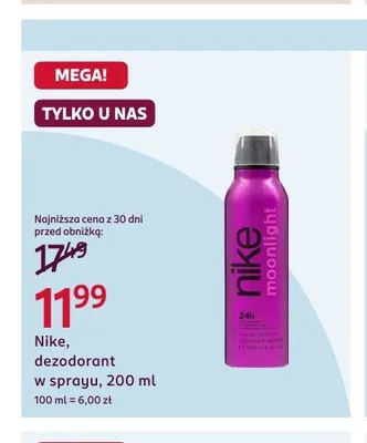Nike Moonlight dezodorant w sprayu promocja w Rossmann