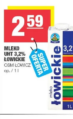 Mleko UHT 3,2% Łowickie promocja w SPAR