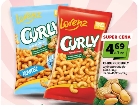Chrupki orzechowe Lorenz Curly Lekkie Peanut Classic promocja w Groszek