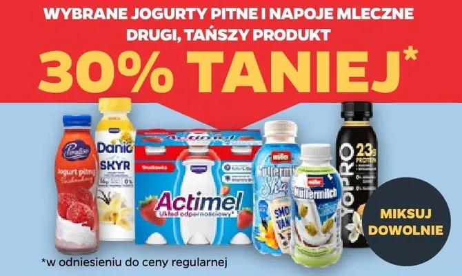 Jogurt pitny i napoje mleczne wybrane promocja w Netto