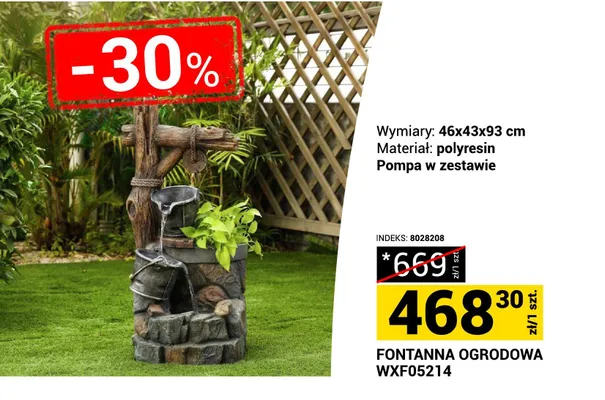 Fontanna ogrodowa WXF05214 promocja w Merkury Market