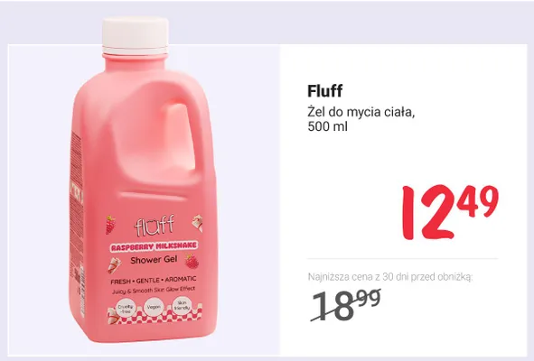 Żel do mycia ciała Fluff Raspberry Milkshake promocja w Rossmann