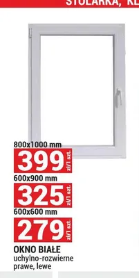 Okno białe uchylno-rozwierne 600x600 mm promocja w Merkury Market
