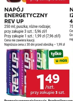 Napój energetyczny Rev Up promocja w Stokrotka