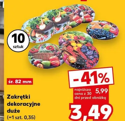 Zakrętki dekoracyjne duże śr. 82mm promocja w Kaufland