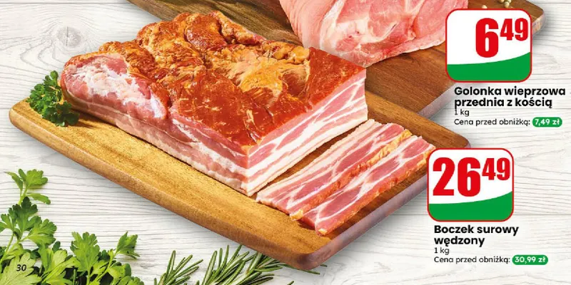 Boczek surowy wędzony Agro Rydzyna promocja w Dino