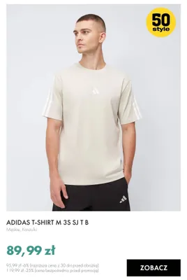 T-shirt męski Adidas M 3S SJ T B promocja w 50 style