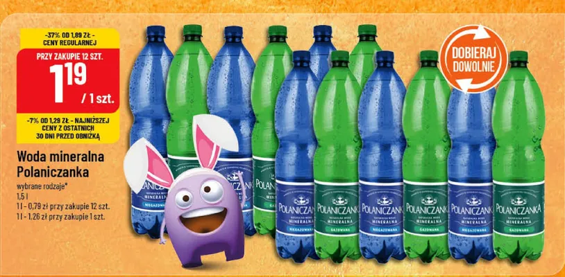 Woda mineralna wybrane rodzaje promocja w POLOmarket