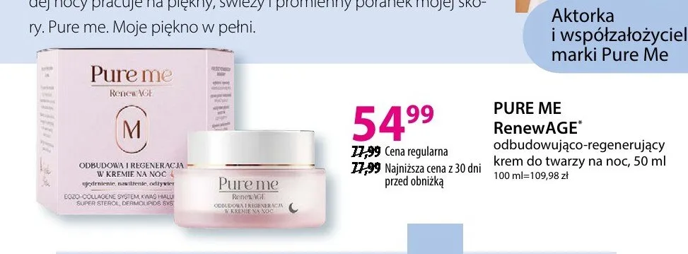 RenewAGE odbudowująco-regenerujący krem do twarzy na noc promocja w Hebe