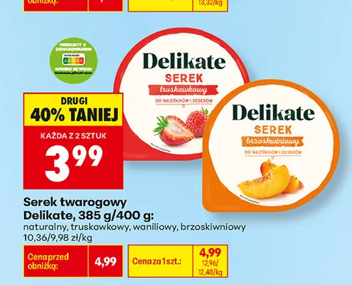 Serek twarogowy Delikate waniliowy promocja w Biedronka