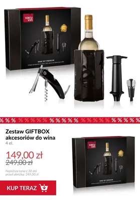 Zestaw akcesoriów do wina Vacu Vin Giftbox promocja w Homla