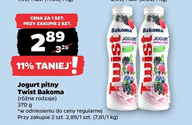 Jogurt pitny Twist (różne rodzaje) promocja w Netto