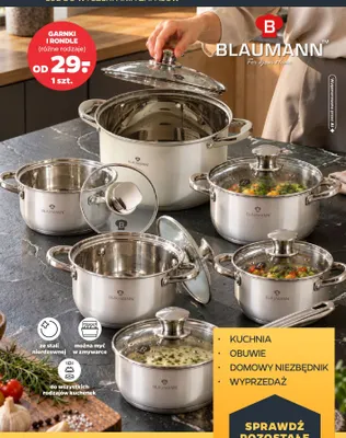 Garnki i rondle ze stali nierdzewnej Blaumann promocja w Netto