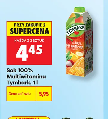 Sok multiwitamina Tymbark 100% promocja w Biedronka