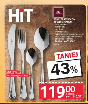 Komplet sztućców Gerlach Mango promocja w Selgros