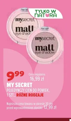 Pojedynczy cień do powiek My Secret promocja w Drogerie Natura