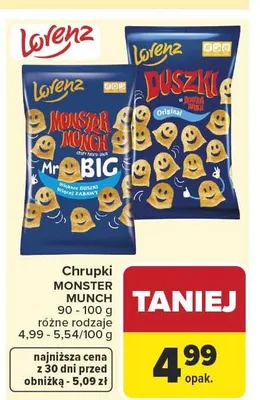 Chrupki Monster Munch Mr Big Lorenz promocja w Carrefour Market