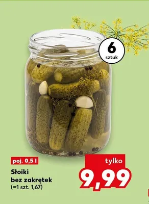 Słoiki bez zakrętek 0,5 l promocja w Kaufland