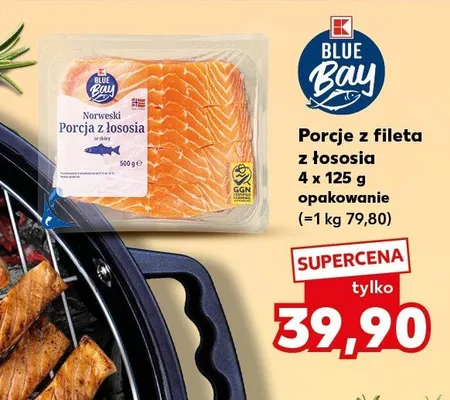 Porcje z fileta z łososia Blue Bay norweski promocja w Kaufland