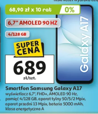 Smartfon Galaxy A17 4/128GB promocja w Auchan