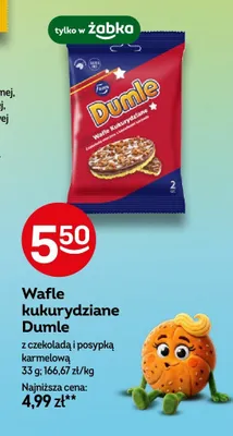 Wafle kukurydziane Fazer Dumle z czekoladą i posypką karmelową promocja w Żabka