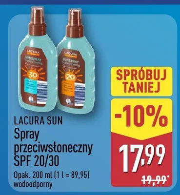 Spray przeciwsłoneczny SPF 20/30 promocja w Aldi