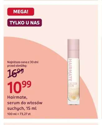 Serum do włosów suchych Hairmate promocja w Rossmann