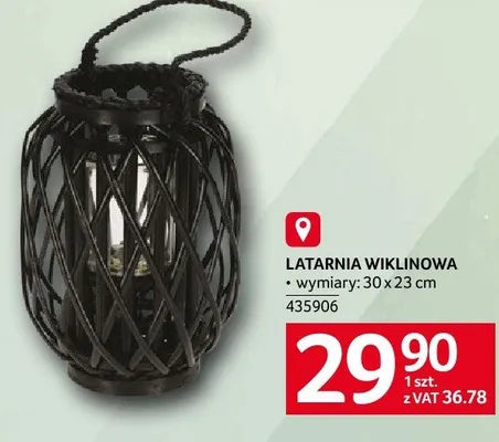 Latarnia wiklinowa 30 x 23 cm 435906 promocja w Selgros