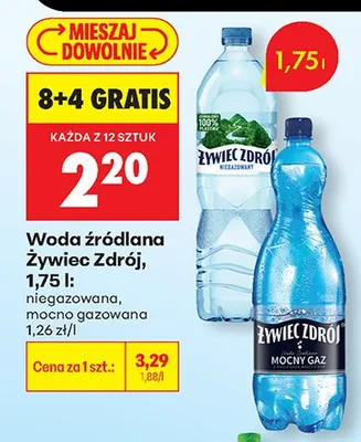 Woda źródlana niegazowana promocja w Biedronka