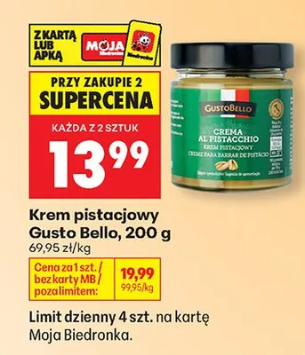 Krem pistacjowy Gusto Bello promocja w Biedronka