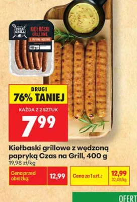 Kiełbaski grillowe z wędzoną papryką Czas na Grill promocja w Biedronka