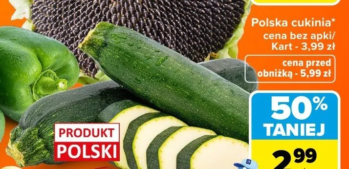 Cukinia polska promocja w Carrefour Market