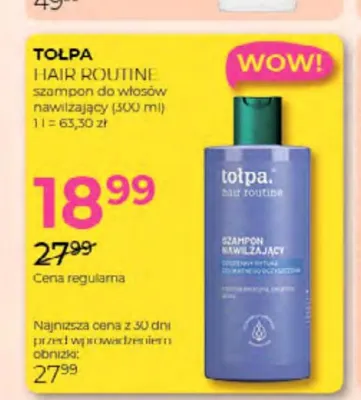 Szampon do włosów nawilżający Tołpa Hair Routine promocja w Drogerie Jawa