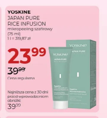 Mikropeeling szafirowy Yoskine Japan Pure Rice Infusion promocja w Drogerie Jawa