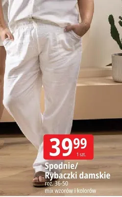 Spodnie/Rybaczki damskie Tiisaia Basics roz. 36-50 mix wzorów i kolorów promocja w Leclerc