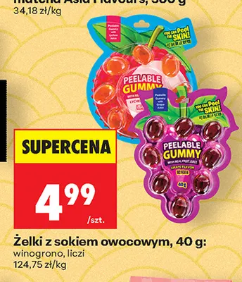 Żelki z sokiem owocowym Peelable Gummy liczi promocja w Biedronka